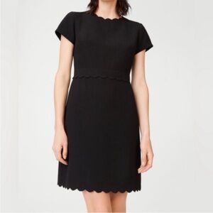 Club Monaco Elegant Black Scalloped Dress